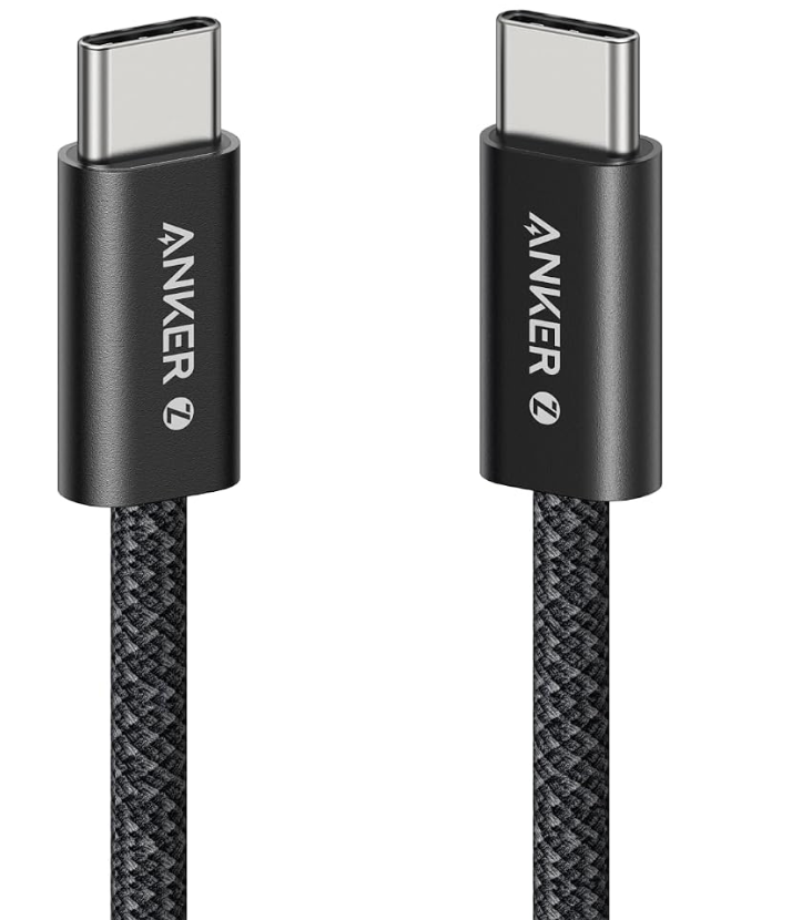 Anker Zolo 240W USB-C to USB-C Braided Fast Charging Cable, 1 Meter Length, Black